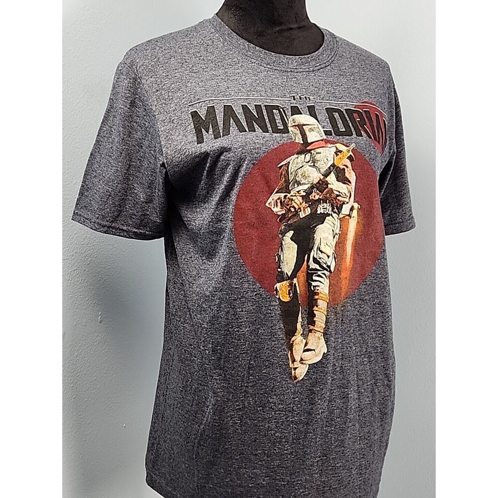 Star Wars Mandalorian Din Djarin Mens Heather Blue Medium Short Sleeve T-shirt - Picture 2 of 10